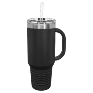 Custom Engraved 40oz Travel Mug w/ Snap Lid & Straw